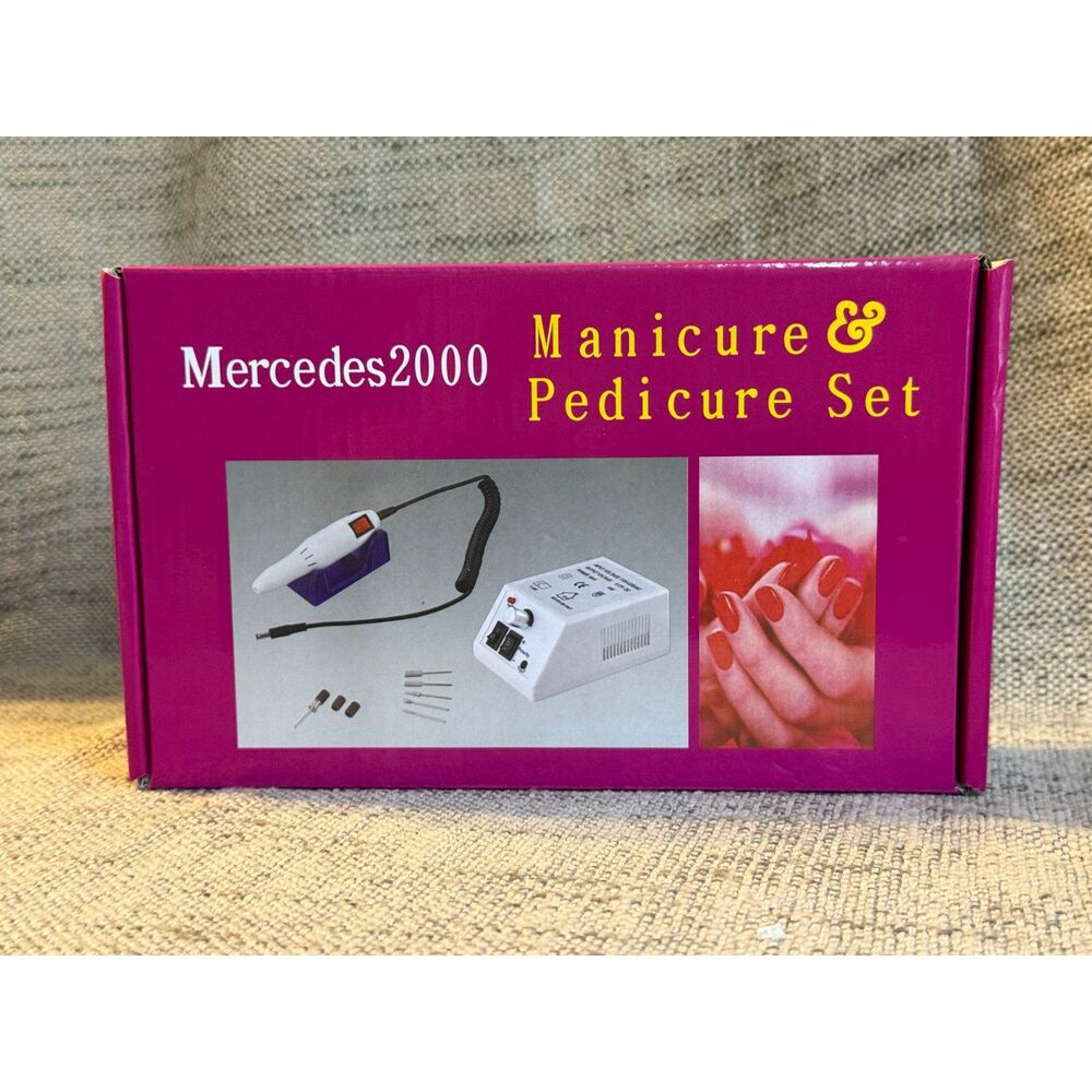 Mercedes 2000 Electric Nail File Drill Manicure Machine Pedicure Tool Set NIB